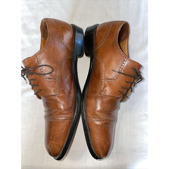 Pitti Shoes Firenze Italy Captoe Dress Shoes Mens Sz 9.5 M Brown Leather Oxfords main image 11